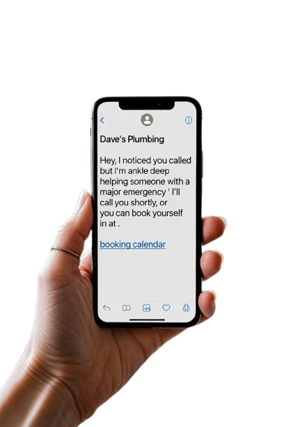 Missed-call text-back automation firing off a text within seconds